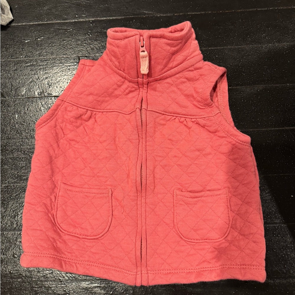Carters girls pink quilted vest used 18 month